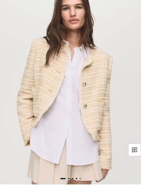 Mango TWEED JACKET WITH JEWEL BUTTONS